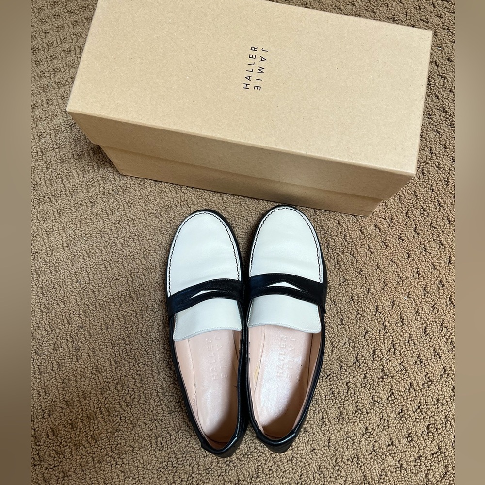 Jamie Haller black and white loafers - 36